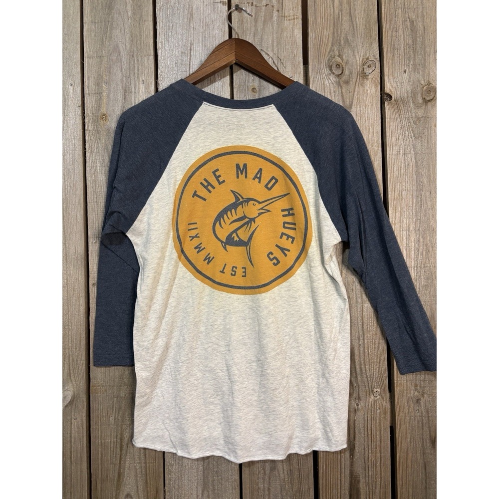 The Mad Hueys Raglan Tee • Surf‎ Fishing Graphic • Men's M